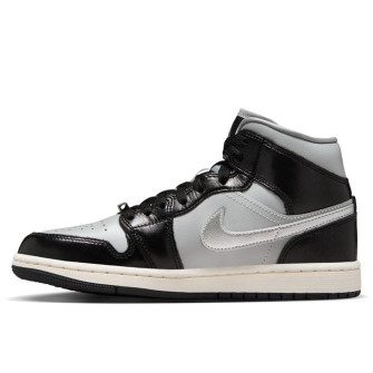 Air Jordan 1 Mid Women's Shoes ''Black Chrome''