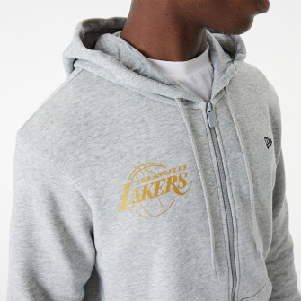 New Era Los Angeles Lakers Team Script Full-Zip Hoodie ''Grey''